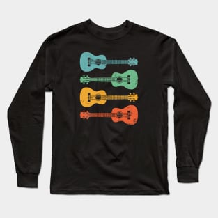 Ukulele Cool Retro Colors Long Sleeve T-Shirt